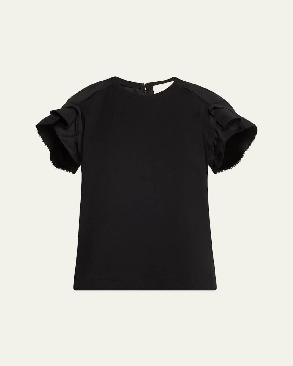 Draped-Sleeve Combo T-Shirt